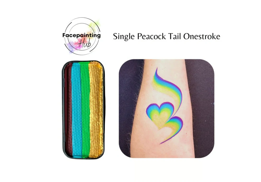 One stroke - Peacock Tail Facepaint Hub